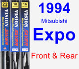 Front & Rear Wiper Blade Pack for 1994 Mitsubishi Expo - Vision Saver