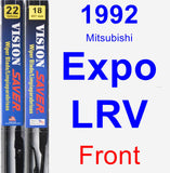 Front Wiper Blade Pack for 1992 Mitsubishi Expo LRV - Vision Saver