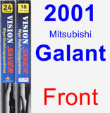 Front Wiper Blade Pack for 2001 Mitsubishi Galant - Vision Saver