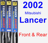 Front & Rear Wiper Blade Pack for 2002 Mitsubishi Lancer - Vision Saver