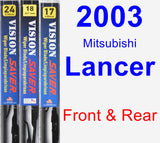 Front & Rear Wiper Blade Pack for 2003 Mitsubishi Lancer - Vision Saver