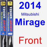 Front Wiper Blade Pack for 2014 Mitsubishi Mirage - Vision Saver