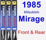 Front & Rear Wiper Blade Pack for 1985 Mitsubishi Mirage - Vision Saver