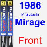 Front Wiper Blade Pack for 1986 Mitsubishi Mirage - Vision Saver