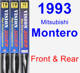 Front & Rear Wiper Blade Pack for 1993 Mitsubishi Montero - Vision Saver