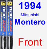 Front Wiper Blade Pack for 1994 Mitsubishi Montero - Vision Saver