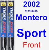 Front Wiper Blade Pack for 2002 Mitsubishi Montero Sport - Vision Saver