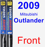 Front Wiper Blade Pack for 2009 Mitsubishi Outlander - Vision Saver