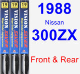 Front & Rear Wiper Blade Pack for 1988 Nissan 300ZX - Vision Saver