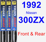 Front & Rear Wiper Blade Pack for 1992 Nissan 300ZX - Vision Saver