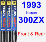 Front & Rear Wiper Blade Pack for 1993 Nissan 300ZX - Vision Saver