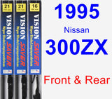 Front & Rear Wiper Blade Pack for 1995 Nissan 300ZX - Vision Saver