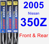 Front & Rear Wiper Blade Pack for 2005 Nissan 350Z - Vision Saver