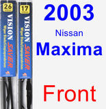 Front Wiper Blade Pack for 2003 Nissan Maxima - Vision Saver