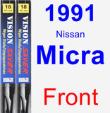 Front Wiper Blade Pack for 1991 Nissan Micra - Vision Saver