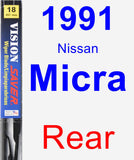 Rear Wiper Blade for 1991 Nissan Micra - Vision Saver