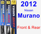 Front & Rear Wiper Blade Pack for 2012 Nissan Murano - Vision Saver