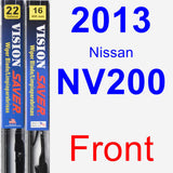 Front Wiper Blade Pack for 2013 Nissan NV200 - Vision Saver