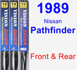 Front & Rear Wiper Blade Pack for 1989 Nissan Pathfinder - Vision Saver