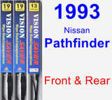 Front & Rear Wiper Blade Pack for 1993 Nissan Pathfinder - Vision Saver