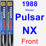 Front Wiper Blade Pack for 1988 Nissan Pulsar NX - Vision Saver