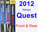 Front & Rear Wiper Blade Pack for 2012 Nissan Quest - Vision Saver