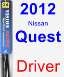 Driver Wiper Blade for 2012 Nissan Quest - Vision Saver