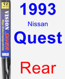 Rear Wiper Blade for 1993 Nissan Quest - Vision Saver