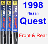 Front & Rear Wiper Blade Pack for 1998 Nissan Quest - Vision Saver