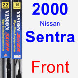 Front Wiper Blade Pack for 2000 Nissan Sentra - Vision Saver