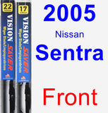 Front Wiper Blade Pack for 2005 Nissan Sentra - Vision Saver