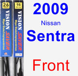 Front Wiper Blade Pack for 2009 Nissan Sentra - Vision Saver