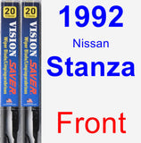 Front Wiper Blade Pack for 1992 Nissan Stanza - Vision Saver