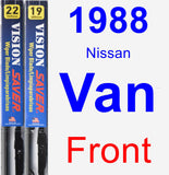 Front Wiper Blade Pack for 1988 Nissan Van - Vision Saver