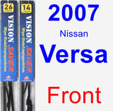 Front Wiper Blade Pack for 2007 Nissan Versa - Vision Saver