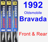 Front & Rear Wiper Blade Pack for 1992 Oldsmobile Bravada - Vision Saver