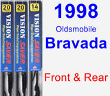 Front & Rear Wiper Blade Pack for 1998 Oldsmobile Bravada - Vision Saver