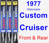 Front & Rear Wiper Blade Pack for 1977 Oldsmobile Custom Cruiser - Vision Saver