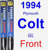 Front Wiper Blade Pack for 1994 Plymouth Colt - Vision Saver