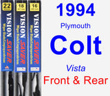 Front & Rear Wiper Blade Pack for 1994 Plymouth Colt - Vision Saver