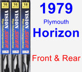 Front & Rear Wiper Blade Pack for 1979 Plymouth Horizon - Vision Saver