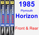 Front & Rear Wiper Blade Pack for 1985 Plymouth Horizon - Vision Saver