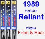 Front & Rear Wiper Blade Pack for 1989 Plymouth Reliant - Vision Saver