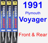 Front & Rear Wiper Blade Pack for 1991 Plymouth Voyager - Vision Saver