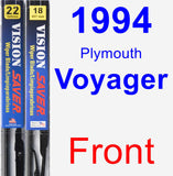 Front Wiper Blade Pack for 1994 Plymouth Voyager - Vision Saver