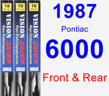 Front & Rear Wiper Blade Pack for 1987 Pontiac 6000 - Vision Saver