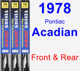 Front & Rear Wiper Blade Pack for 1978 Pontiac Acadian - Vision Saver