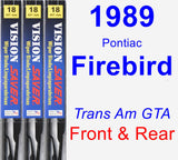 Front & Rear Wiper Blade Pack for 1989 Pontiac Firebird - Vision Saver