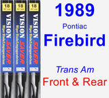 Front & Rear Wiper Blade Pack for 1989 Pontiac Firebird - Vision Saver