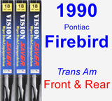 Front & Rear Wiper Blade Pack for 1990 Pontiac Firebird - Vision Saver